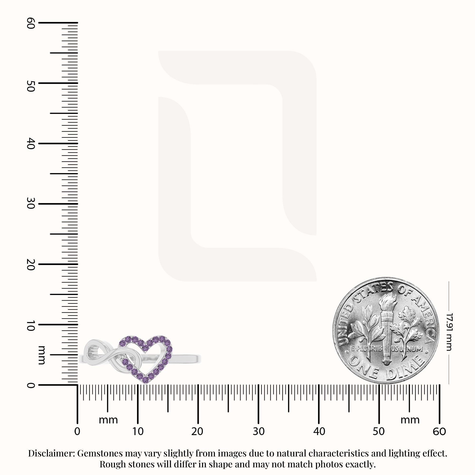 Natural Amethyst Infinity Heart Promise Ring for Women in Sterling Silver,February Birthstone Jewelry Gifts for Her Birthday,Wedding Anniversary,Christmas,Graduation,Party,Mothers Day,Valentines