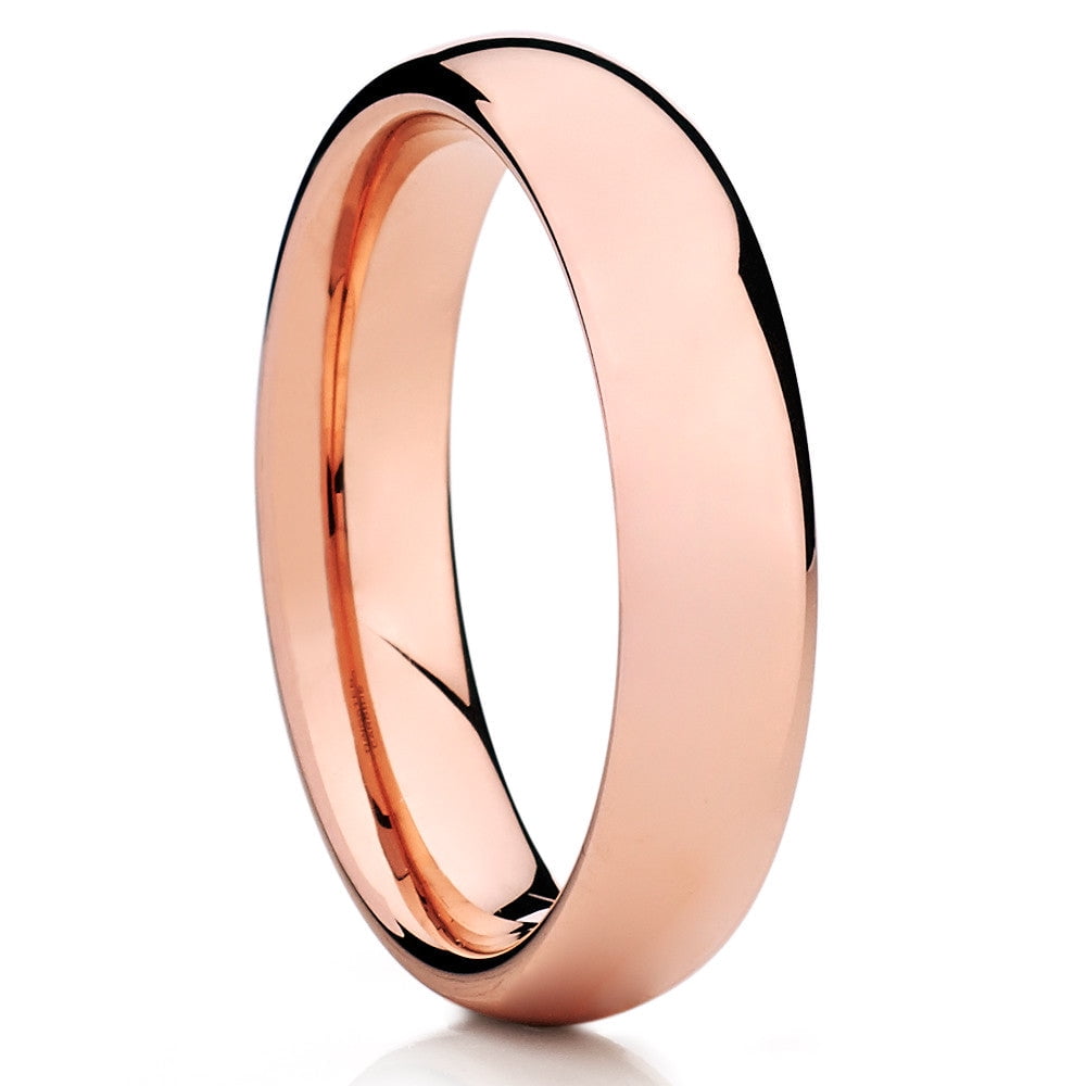 5mm Rose Gold Wedding Ring,Tungsten Wedding Ring,Tungsten Carbide Ring,Engagement Ring,Dome Ring