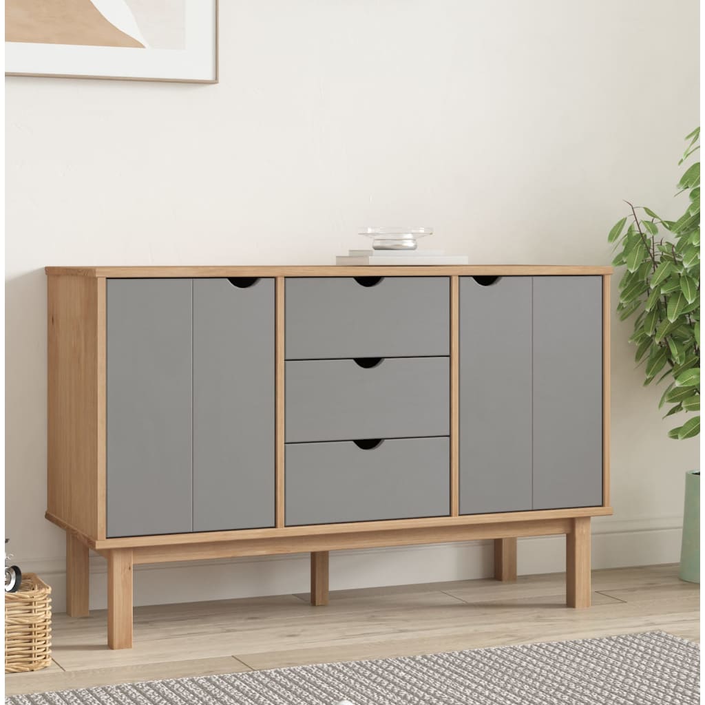 vidaXL Cabinet Storage Console Sideboard for Living Room OTTA Solid Wood Pine