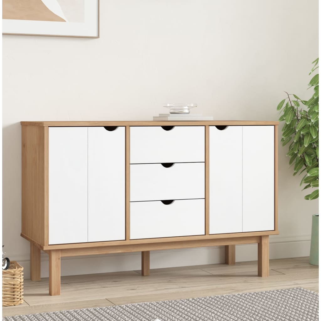 vidaXL Cabinet Storage Console Sideboard for Living Room OTTA Solid Wood Pine