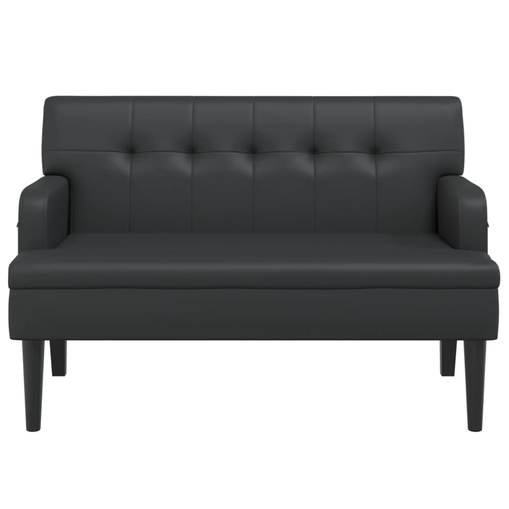 vidaXL Bench with Backrest Upholstered Seating for Living Room Faux Leather
