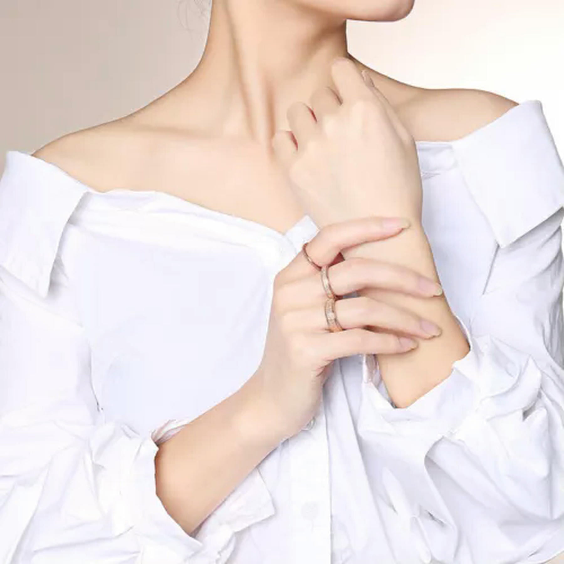 2/4/6mm Rose Gold Frosted Stainless Steel Wedding Band Ring Men/Womens Size 4-13