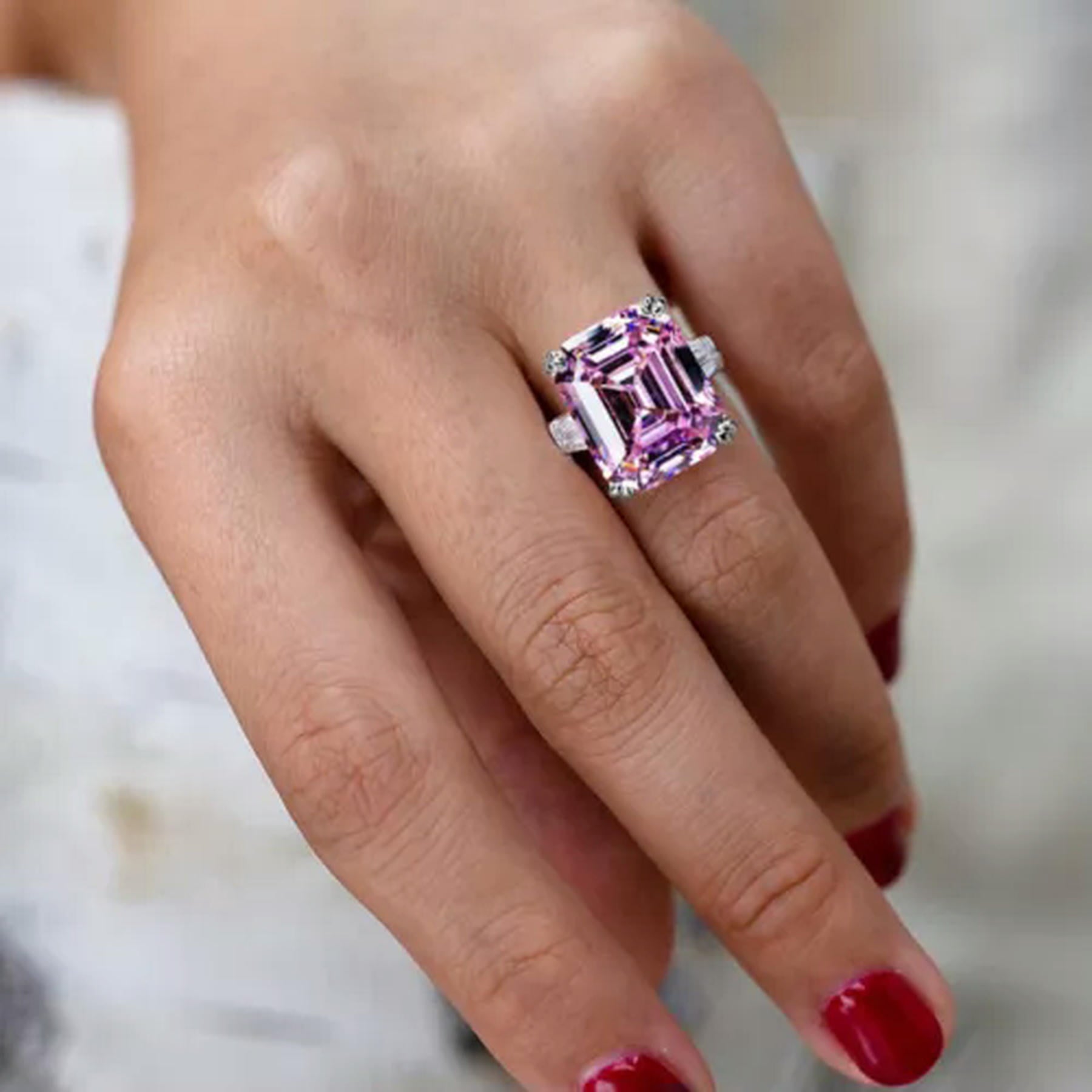 Women Gift Gorgeous Cubic Zircon 925 Silver Ring Wedding Jewelry Sz 6-10