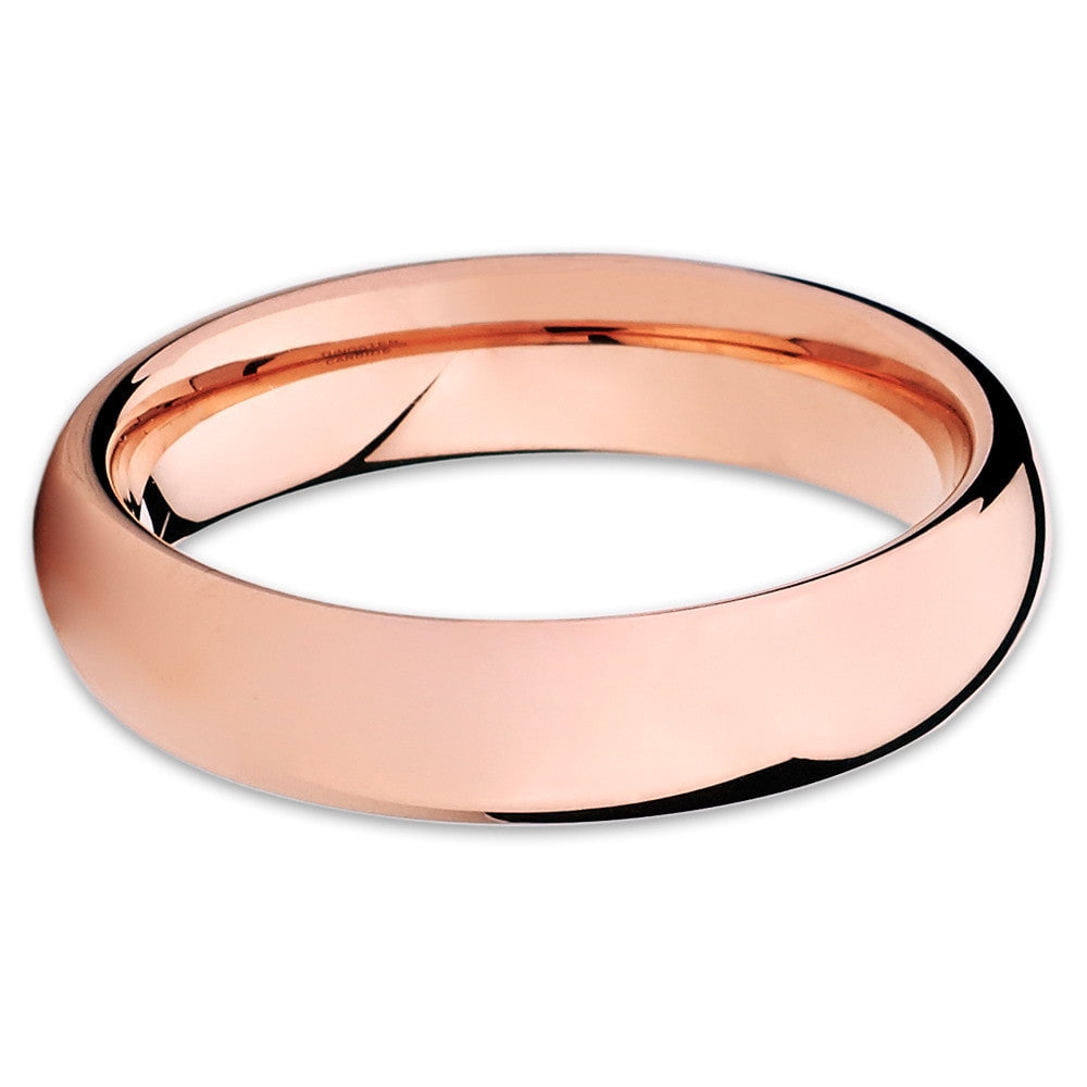 5mm Rose Gold Wedding Ring,Tungsten Wedding Ring,Tungsten Carbide Ring,Engagement Ring,Dome Ring