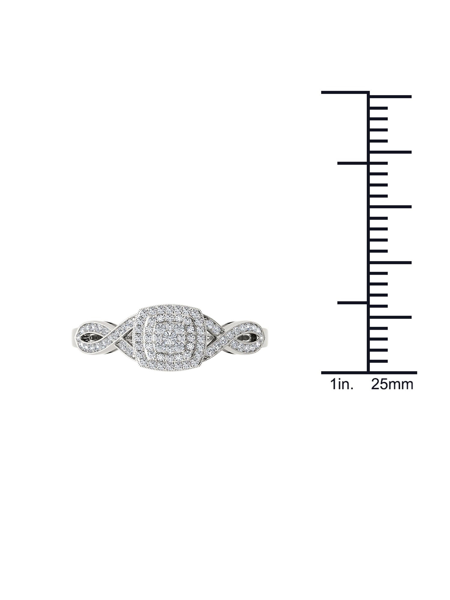 1/4Ct TDW Diamond 10K White Gold Criss-Cross Engagement Ring